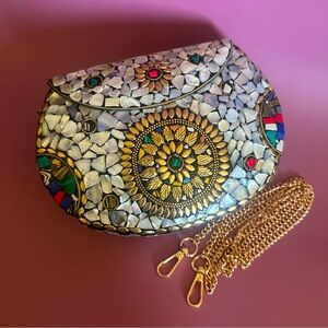 RAMLA purse mosaic style clutch NWOT